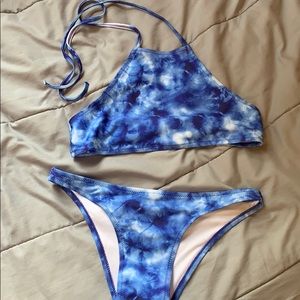 Blue tie dye bikini